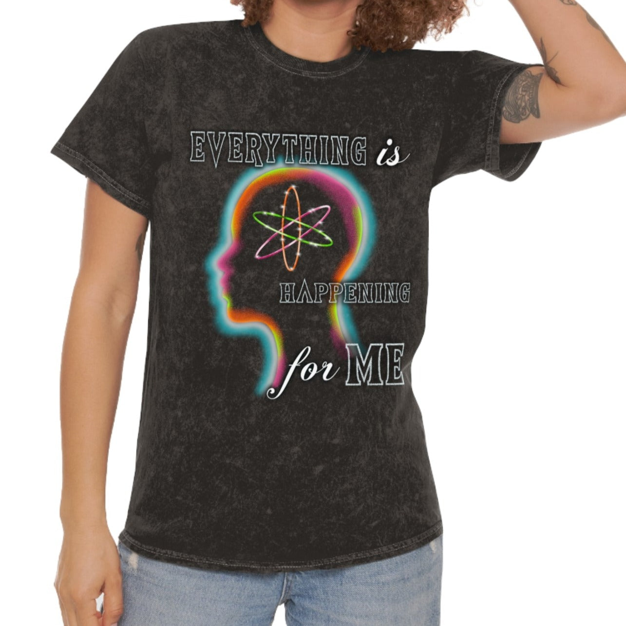 "Everything is Happening for Me" Mineral Wash T-Shirt