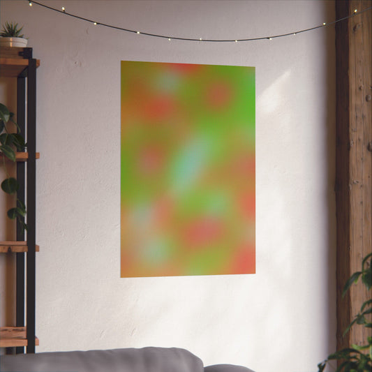 Green abstract gradient wall art, modern vibey poster, 24×36